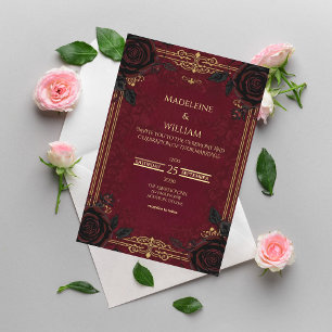 Elegante Gotische Romantik Hochzeit Einladung