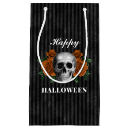 Elegante gotische Rose & Skull Happy Halloween Kleine Geschenktüte