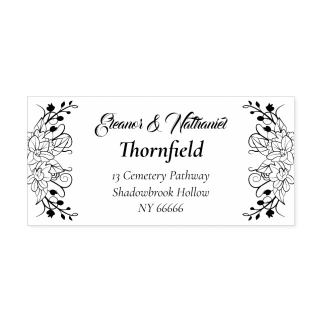 Elegante Gotische Rücksendeadresse Gummistempel (Prägung)