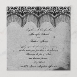Elegante gotische Spitze vornehme Hochzeitseinladu Einladung
