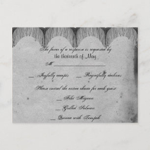 Elegante gotische Spitzen-Hochzeits-RSVP-Postkarte Einladungspostkarte