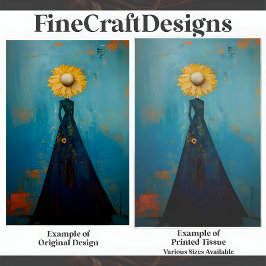 Elegante Graceful Tall Willowy Sonnenblume Girl C2 Seidenpapier