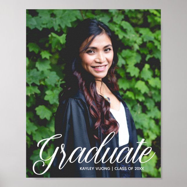 Elegante Graduate Foto 2023 Graduation Party Poster (Vorne)