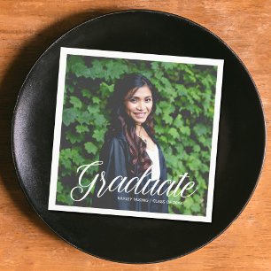 Elegante Graduate Foto 2025 Graduation Party Serviette