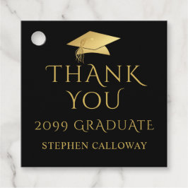 Elegante Graduate Vielen Dank Black Gold Cap Geschenkanhänger