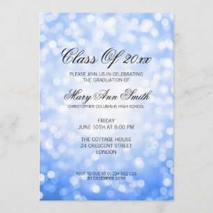 Elegante Graduation Party Blauer Glitzer Einladung