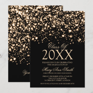 Elegante Graduation Party Gold Midnight Glam Invit Einladung