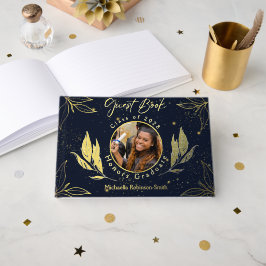 Elegante Graduation Party Navy Gold Gästebuch