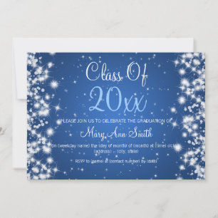 Elegante Graduierungsparty Winter Sparkle Blau Einladung
