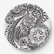 Elegante Grafik-Paisley-Blumen-Zen-Doodle-Papier-P