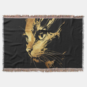 Elegante Grafik Schwarze Katze und Texturiertes Go Decke