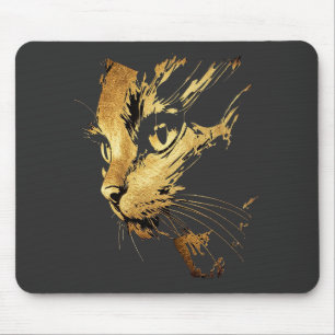 Elegante Grafik Schwarzer und Goldener Textur-Chat Mousepad