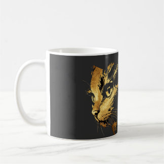 Elegante Grafik Schwarzer und goldener texturierte Kaffeetasse