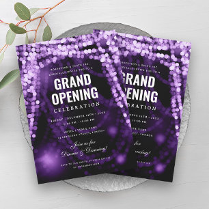 Elegante Grand Opening Business Lila Lights Einladung