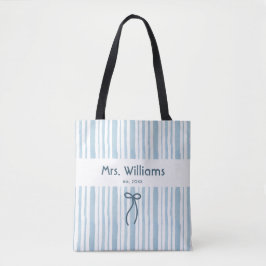 Elegante Grandmillennial-Weichblau-Retro-Streife 
