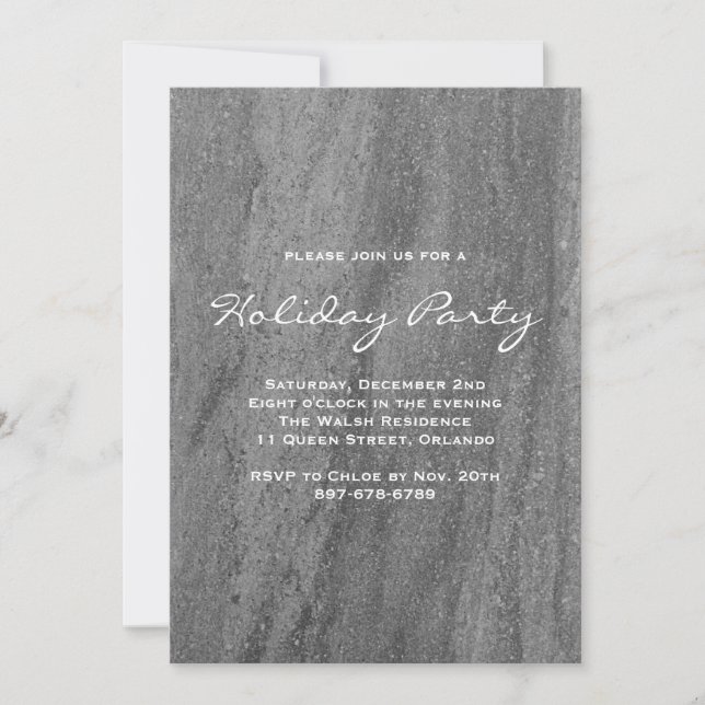 Elegante Granite Feierlichkeiten Einladung (Vorderseite)