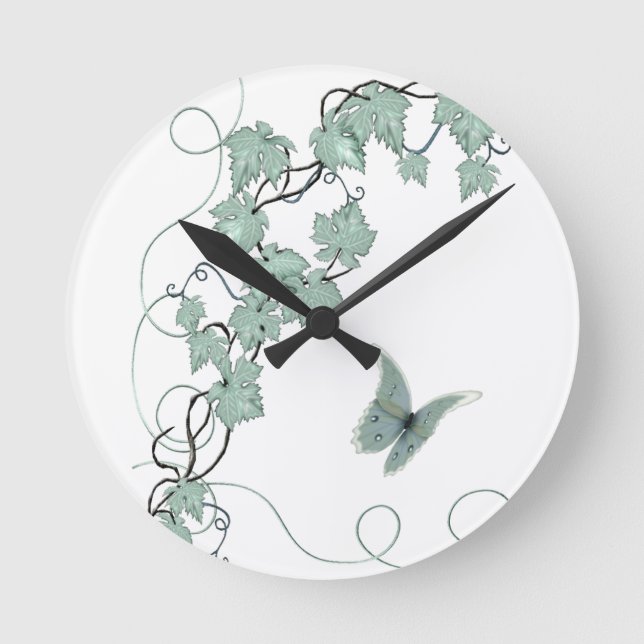 Elegante Grapevine Kitchen Clock Runde Wanduhr (Vorderseite)