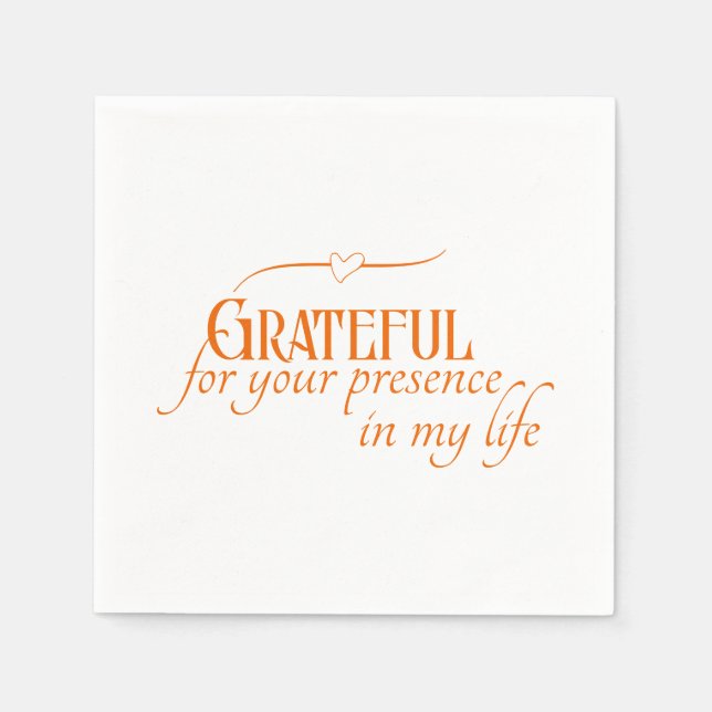 Elegante Grateful Herbst Erntedank Typografie Serviette (Vorderseite)