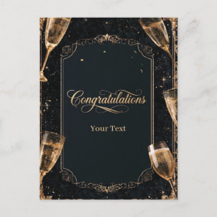 Elegante Gratulation mit Champagner Feiertagspostkarte