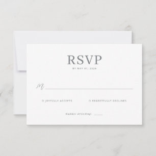 Elegante graue Antwortkarte RSVP Karte