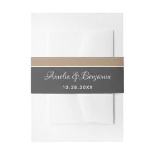 Elegante graue Beige Typografie Hochzeit Einladungsbanderole