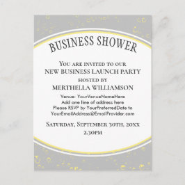 Elegante Graue Business-Dusche Einladungspostkarte