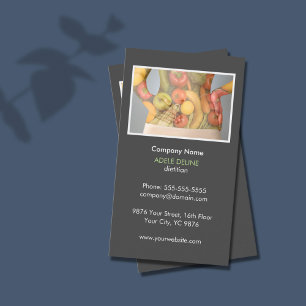 Elegante, graue Ernährung und gesunde Ernährung Visitenkarte