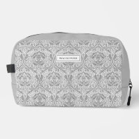 Elegante graue Floral Muster Toilettenbeutel