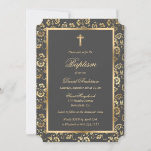 Elegante graue Goldflorengymnastik Einladung
