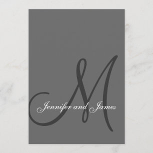 Elegante, graue Hochzeit Einladung