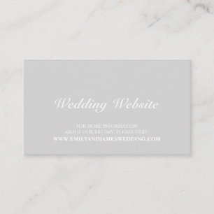 Elegante graue Hochzeits-Website Begleitkarte