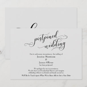 Elegante, graue Hochzeitsanzeige mit Aufschubkarte Einladung