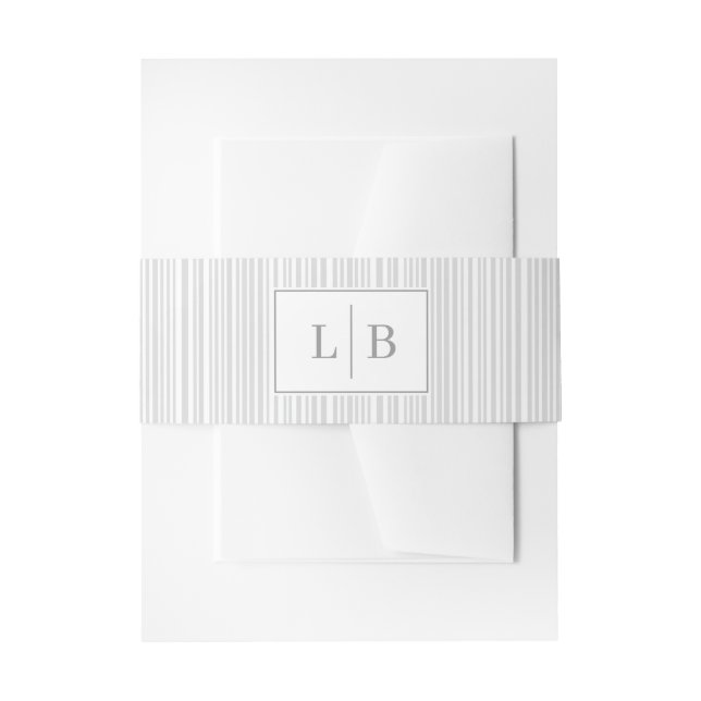 Elegante graue Initialen Einladungsbanderole (Vorderseite Beispiel)