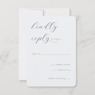 Elegante graue Kalligrafie RSVP Karte