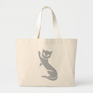Elegante graue Katze Jumbo Stoffbeutel