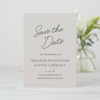 Elegante graue klassische Hochzeit Save The Date
