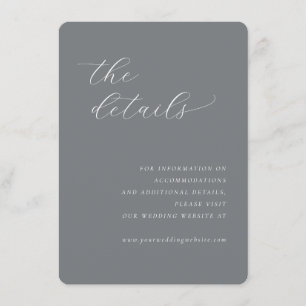 Elegante graue minimalistische Hochzeits-Detailkar Begleitkarte