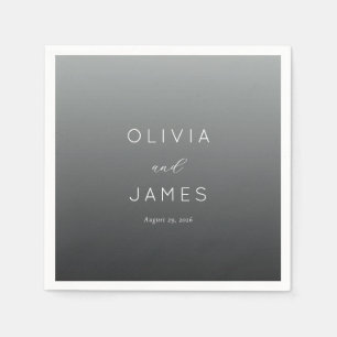 Elegante graue minimalistische Namen Serviette