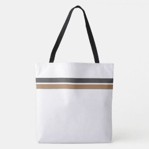 Elegante graue Mocha-Rennstreifen auf weißem Hinte