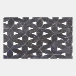 Elegante graue Mosaik Blume des Lebens Fliesenmust Rechteckiger Aufkleber