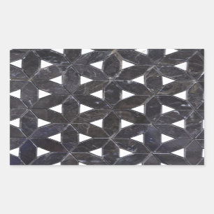 Elegante graue Mosaik Blume des Lebens Fliesenmust Rechteckiger Aufkleber