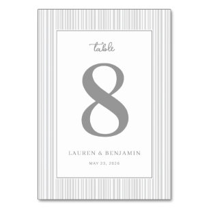 Elegante Graue Nummer Acht Tischnummer