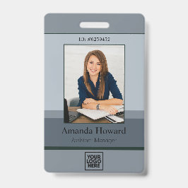 Elegante graue Palette Mitarbeiter Foto ID Company Ausweis