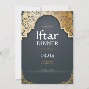 Elegante graue Ramadhan-Iftar-Party Einladung