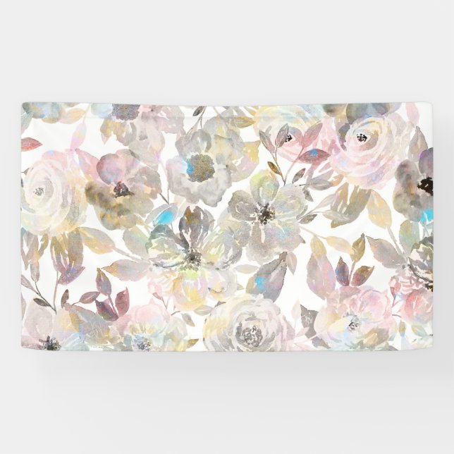 Elegante graue Rose Banner (Horizontal)