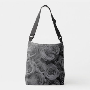 Elegante graue Rose graue, blumengraue Blume Tragetaschen Mit Langen Trägern