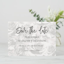 Elegante graue Rose Save the Date Personalisiert
