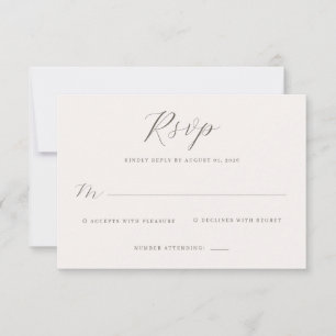 Elegante graue RSVP-Karte RSVP Karte