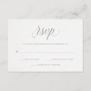 Elegante graue Typografie auf dem Aquarellpapier-U RSVP Karte