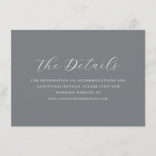 Elegante graue typografische Details Begleitkarte